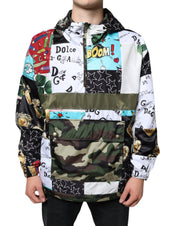 Dolce & Gabbana Multicolor Patchwork Cotton Hooded Jacket