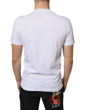 Dolce & Gabbana White Cotton DG Applique Casual T-shirt