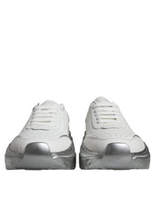 Dolce & Gabbana White Silver Daymaster Low Top Sneakers Shoes