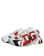 Dolce & Gabbana White Daymaster Hand Painted Sneakers Shoes