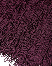 Dolce & Gabbana Black Silk Polka Dot Vneck Tassel Midi Dress