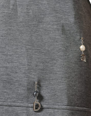 Dolce & Gabbana Gray Cotton Blend Embellished Tee T-shirt