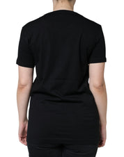 Dolce & Gabbana Black Cotton Crew Neck Short Sleeve T-shirt
