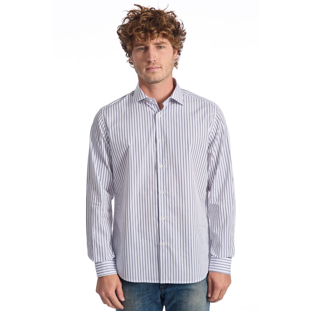 Baldinini Trend Light Blue Cotton Men Shirt