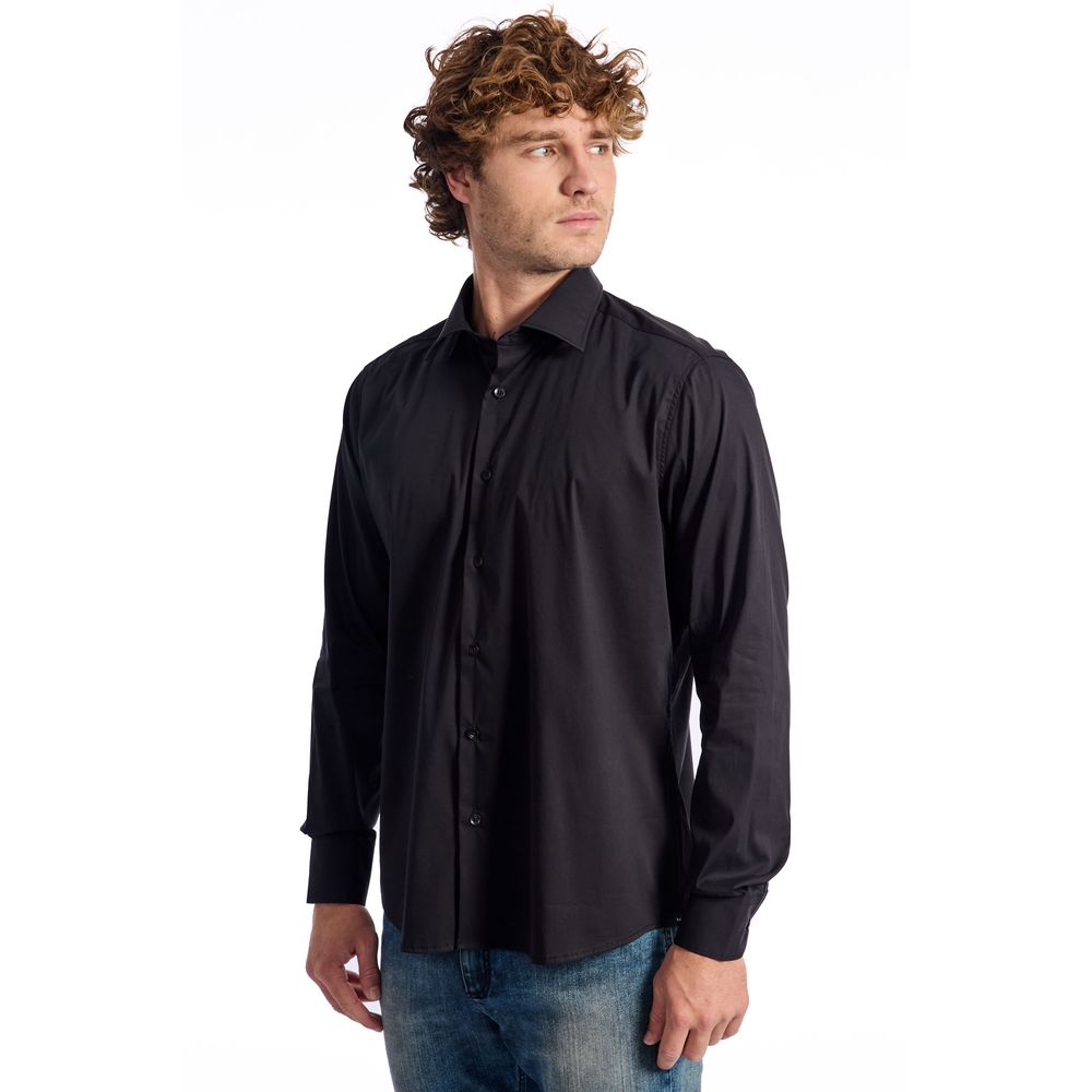 Baldinini Trend Black Cotton Men Shirt