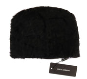 Dolce & Gabbana Elegant Black Xiangao Fur Beanie Hat