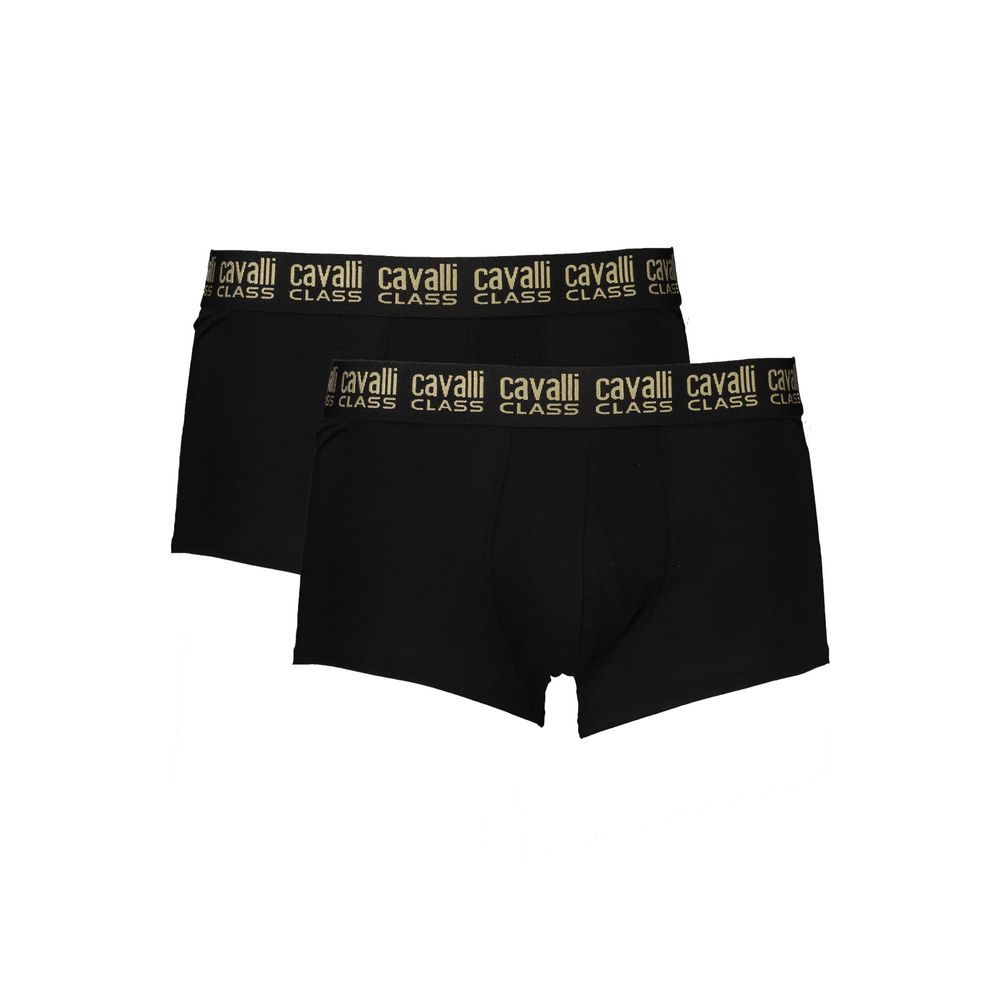 Cavalli Class Black Cotton Underwear