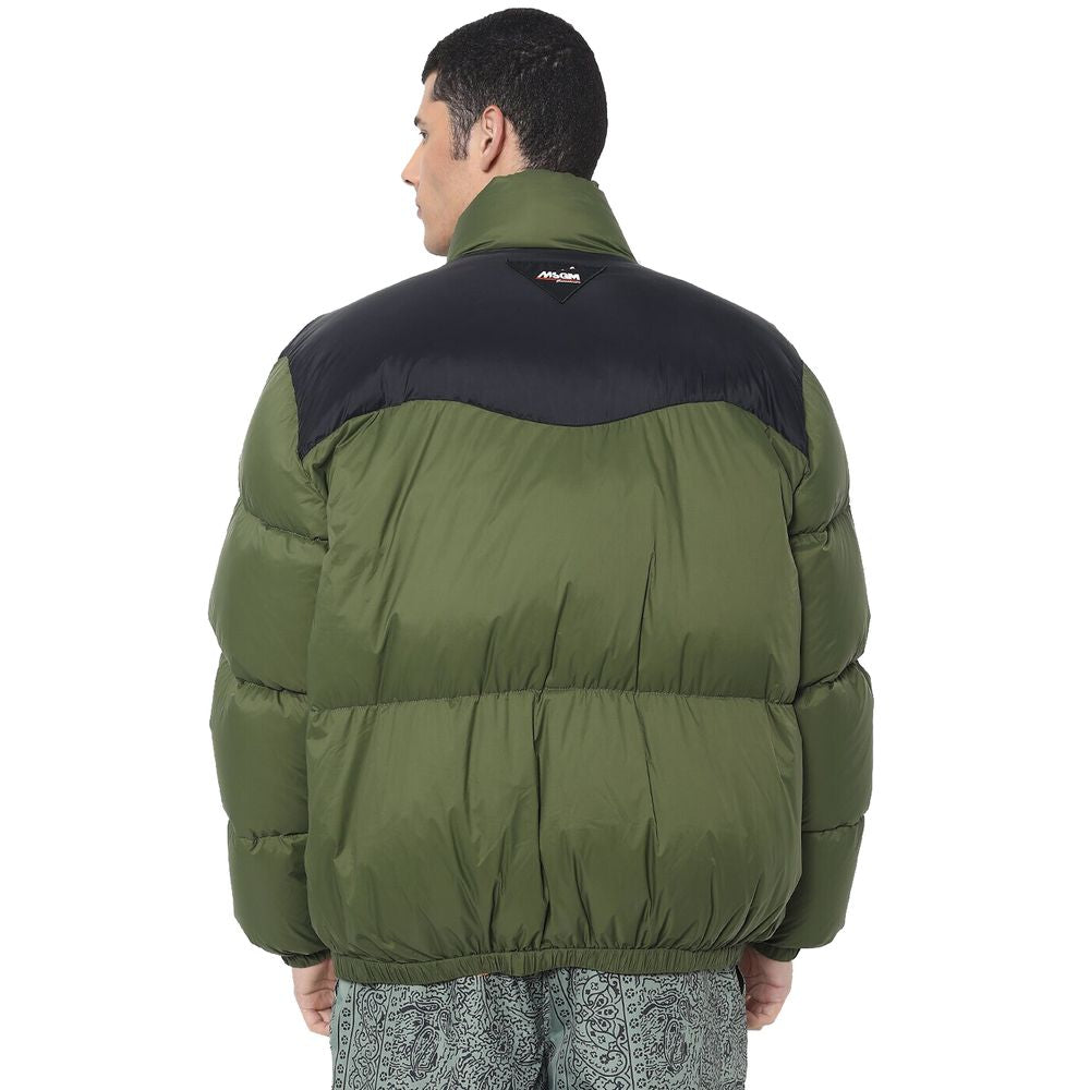 MSGM Green Nylon Men Bomber Jacket