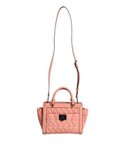 Michael Kors Peach Quilted Leather Logo Crossbody VIVIANNE Messenger Bag