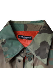 Dolce & Gabbana Multicolor Camouflage Button Down Shirt