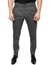 Dolce & Gabbana Gray Check Tartan Wool Skinny Pants