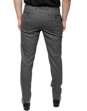 Dolce & Gabbana Gray Check Tartan Wool Skinny Pants