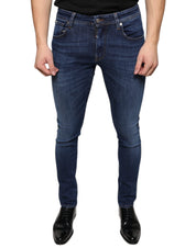 Dolce & Gabbana Dark Blue Cotton Stretch Skinny Denim Jeans