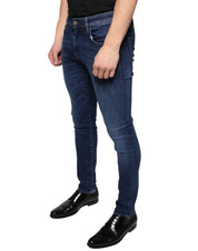 Dolce & Gabbana Dark Blue Cotton Stretch Skinny Denim Jeans