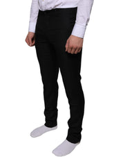 Dolce & Gabbana Black Wool Skinny Dress Formal Pants