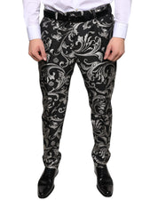 Dolce & Gabbana Black Jacquard Skinny Dress Pants