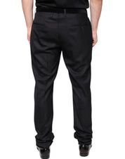 Dolce & Gabbana Black Wool Skinny Dress Formal Pants