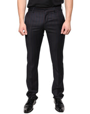 Dolce & Gabbana Black Stripes Skinny Men Dress Pants