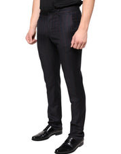 Dolce & Gabbana Black Stripes Skinny Men Dress Pants