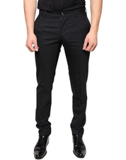 Dolce & Gabbana Black Wool Skinny Men Dress Pants