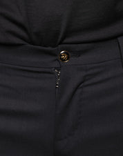 Dolce & Gabbana Black Wool Skinny Men Dress Pants