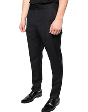 Dolce & Gabbana Black Wool Skinny Men Dress Pants