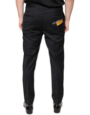 Dolce & Gabbana Black Wool Skinny Men Dress Pants