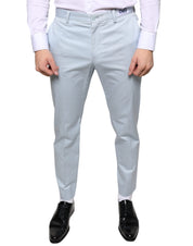 Dolce & Gabbana Light Blue Cotton Dress Pants