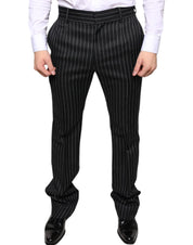 Dolce & Gabbana Black Stripes Skinny Men Dress Pants