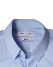 Dolce & Gabbana Light Blue MARTINI Cotton Dress Formal Shirt