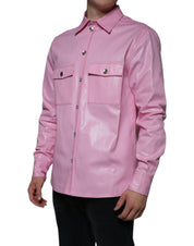 Dolce & Gabbana Pink Cotton Collared Button Down Shirt