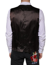 Dolce & Gabbana Black Cotton Waistcoat Dress Formal Vest