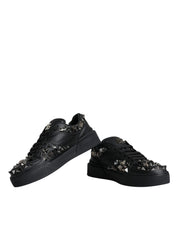 Dolce & Gabbana Black Studded Low Top Men Sneakers Shoes