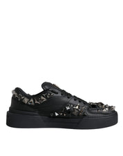 Dolce & Gabbana Black Studded Low Top Men Sneakers Shoes