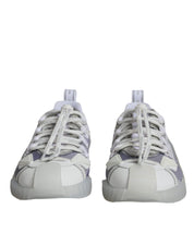 Dolce & Gabbana White Silver Low Top NS1 Sneakers Shoes