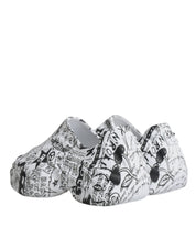 Dolce & Gabbana White Black Graffiti Daymaster Sneakers Shoes