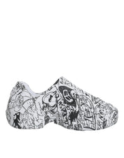 Dolce & Gabbana White Black Graffiti Daymaster Sneakers Shoes