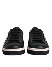 Dolce & Gabbana Black Leather Low Top Men Sneakers Shoes