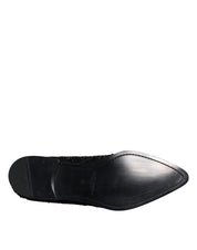 Dolce & Gabbana Black Embellished Suede Derby Formal Shoes