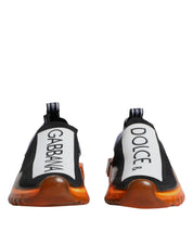 Dolce & Gabbana Black Orange Sorrento Slip On Sneakers Shoes