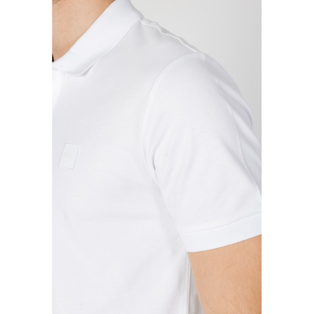 Hugo Boss White Cotton Polo Shirt