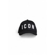 Icon Black Cotton Hats & Cap