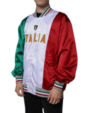 Dolce & Gabbana Multicolor Italia Button Down Bomber Jacket