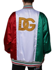 Dolce & Gabbana Multicolor Italia Button Down Bomber Jacket