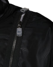 Dolce & Gabbana Black Nylon Full Zip Men Bomber Jacket