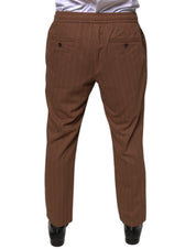 Dolce & Gabbana Brown Stripes Skinny Men Dress Pants