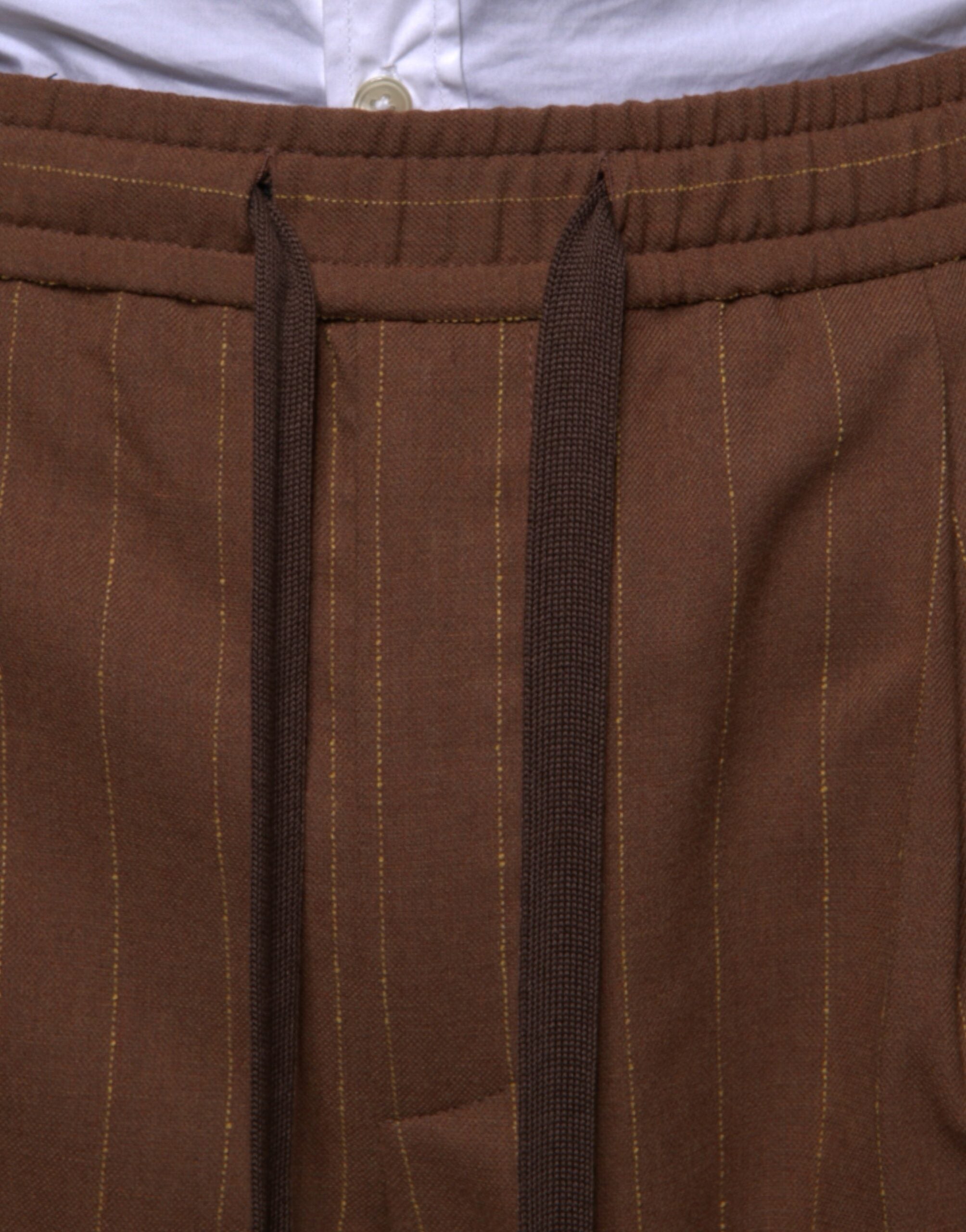 Dolce & Gabbana Brown Stripes Skinny Men Dress Pants