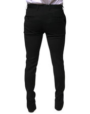 Dolce & Gabbana Black Wool Skinny Formal Dress Pants