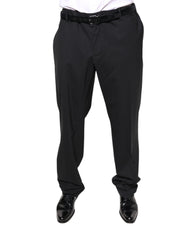 Dolce & Gabbana Black Wool Men Formal Dress Pants