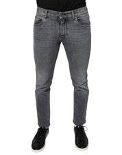 Dolce & Gabbana Dark Gray Cotton Stretch Skinny Denim Jeans